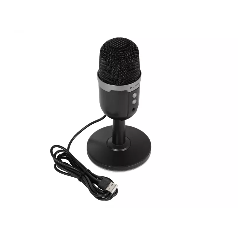 Microfone de estúdio BLOW com suporte LED — com fios USB 2.0, 20–16000 Hz, sensibilidade -50 dB, 237 g