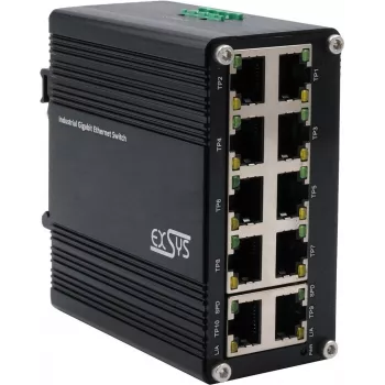 Switch de rede Exsys EX-62025 10 portas 10/100/1000 Mbit/s, alimentação 12–48 VDC