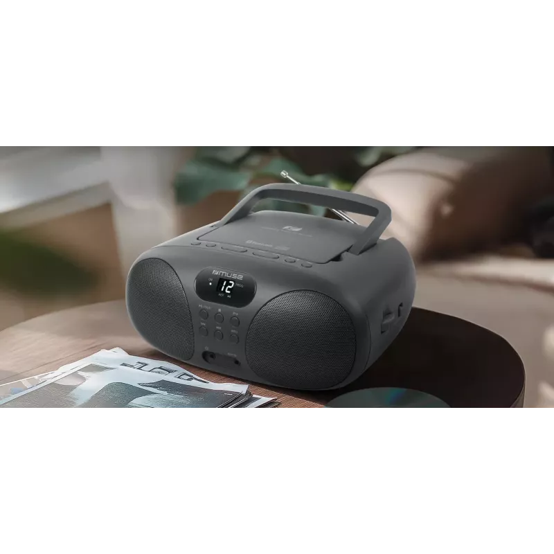 Muse Leitor de Rádio-CD portátil com Bluetooth | MD-208BT | Entrada AUX