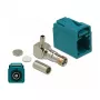 Delock 89723 FAKRA Z fêmea 90° para crimpar, Water Blue