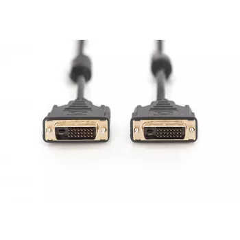 Cabo de monitor ASSMANN DVI 2 m Dual Link M/M, 2 núcleos de ferrite, cabo de ligação K8 bulk 24+1 (AK-320101-020-S)