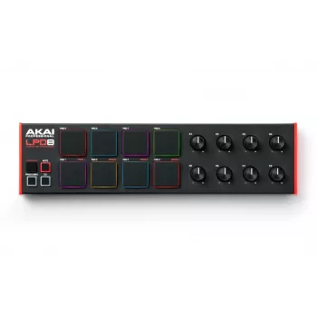 Teclado MIDI Akai LPD8 MKII 8 teclas USB preto, vermelho
