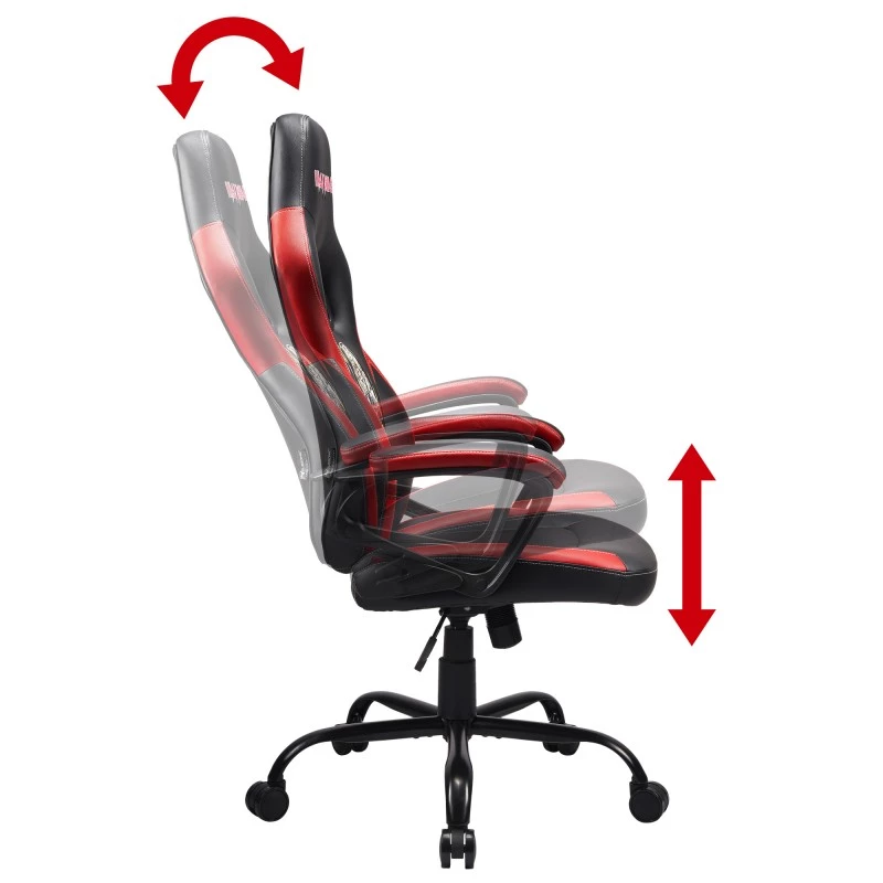 Cadeira de escritório Subsonic SA5642-IM1 assento acolchoado encosto acolchoado preto vermelho