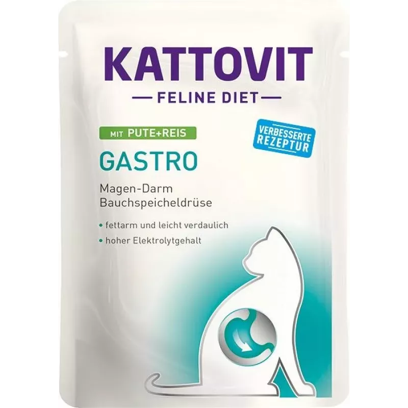 KATTOVIT Feline Diet Gastro - Alimento húmido para gatos - 12 x 85g