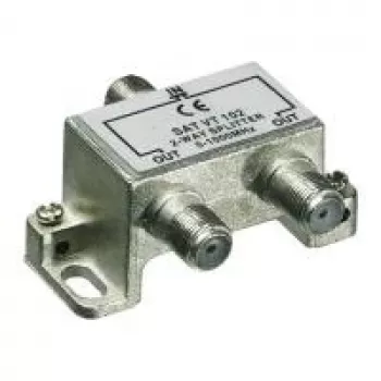 Wentronic Goobay distribuidor coaxial, 2 vias - distribuidor para sistemas de TV coaxiais 5-1000 MHz (67019)