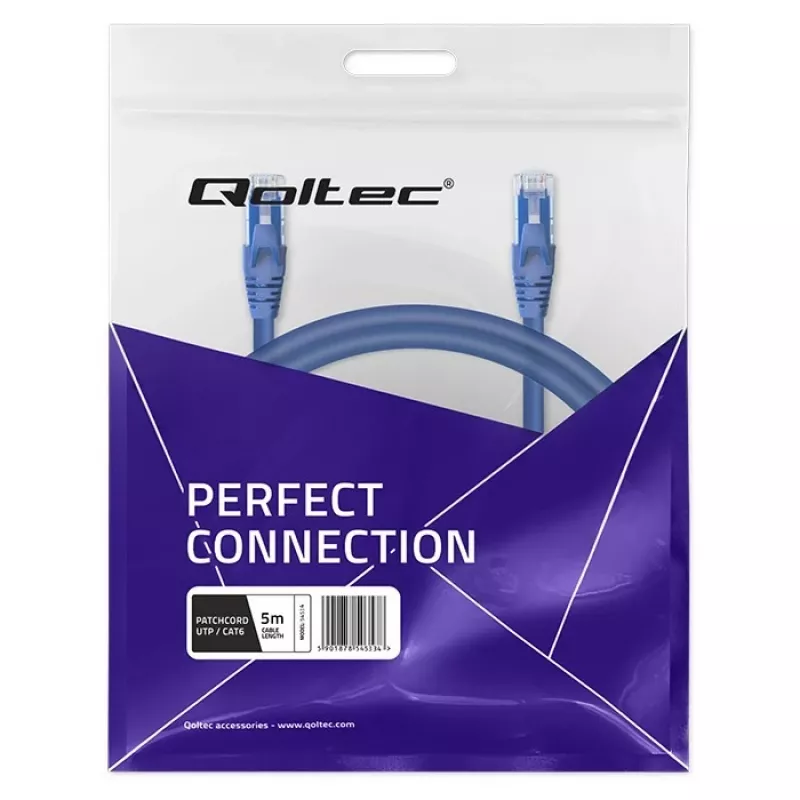 Cabo de rede QOLTEC 54534 2xRJ45 UTP CAT6 5m preto