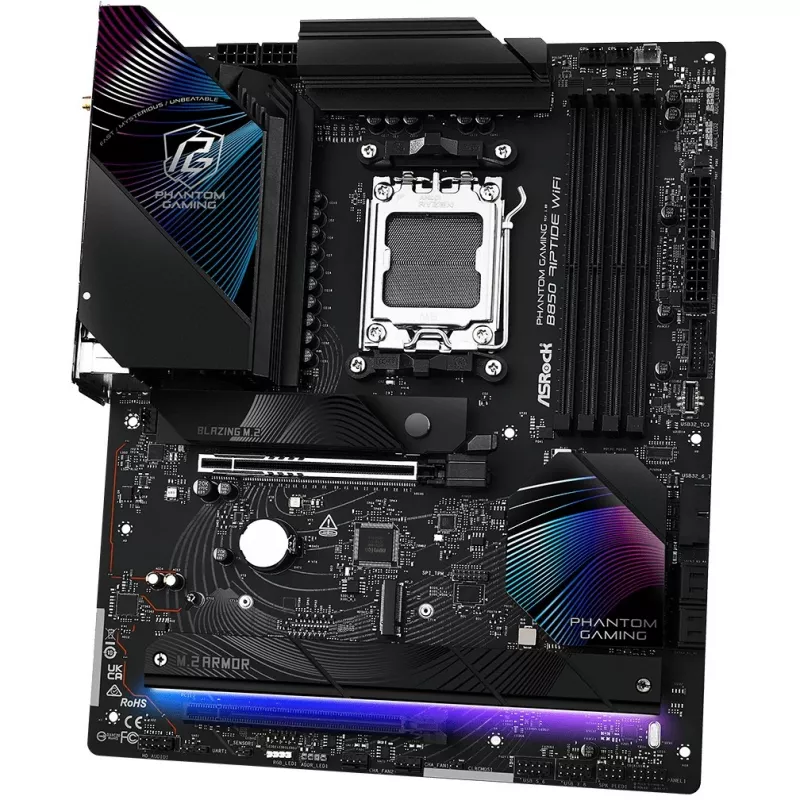 Motherboard ASRock Phantom Gaming B850 Riptide WiFi — AMD B850, socket AM5, ATX, DDR5, 4x M.2, Wi-Fi 7, LAN 2.5Gb
