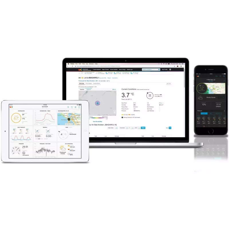 Bresser 7002580 Weather Center 5-in-1 estação meteorológica digital Wi-Fi com sensor profissional, ecrã de 5,7″, alimentação elétrica, preta