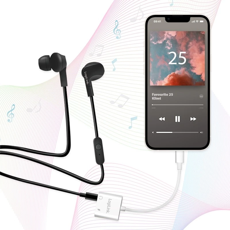 Adaptador de áudio USB-C LogiLink USB-C/M para 2x USB-C/F 60W PD branco