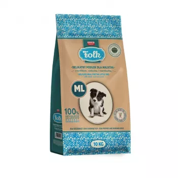 FOLK Junior raças médias e grandes refeição suave para cachorros com coelho, vitela e cenoura - comida seca para cães - 10kg