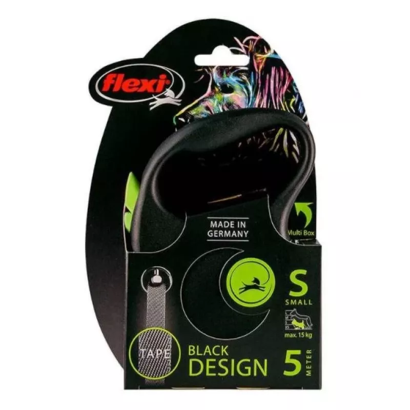 FLEXI Black Design S - trela retrátil - 5 m
