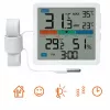 Manta MTO002W estação meteorológica com sensor externo, termómetro/higrómetro, relógio, branca