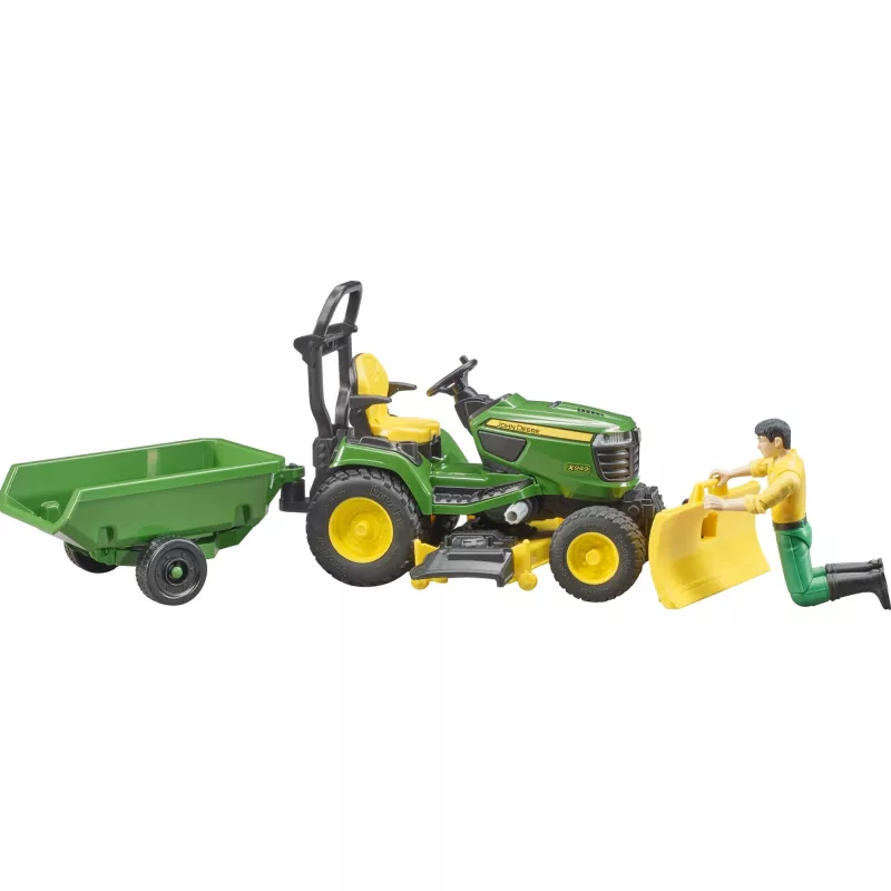 Bruder bworld John Deere corta-relva de assento, veículo de brincar em miniatura