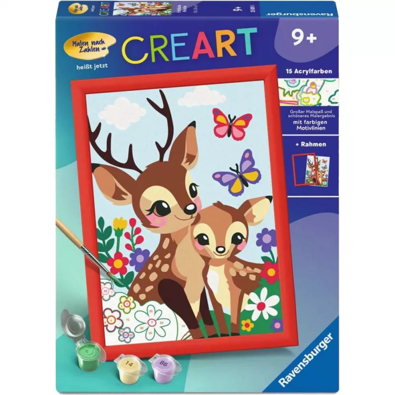 Conjunto de pintura por números Ravensburger CreArt Veado Feliz — conjunto de pintura em tela numerada
