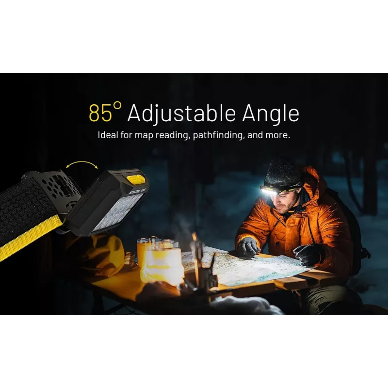 Lanterna frontal Nitecore HU2000, 10 LEDs, bateria de iões de lítio recarregável por USB, alumínio+policarbonato, IP68 à prova de água