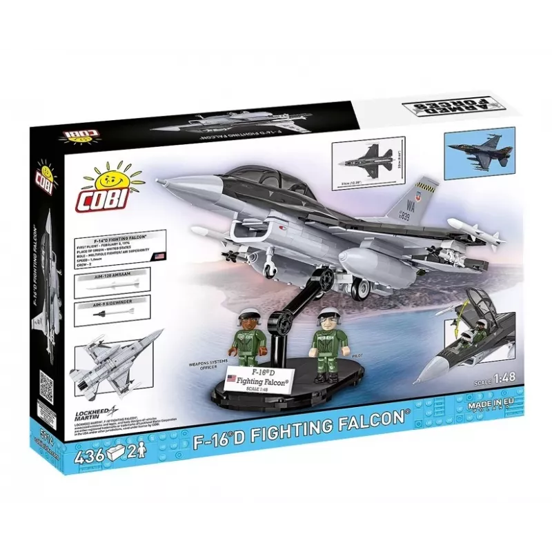 Conjunto de construção Cobi F-16D Fighting Falcon, 436 peças, escala não indicada