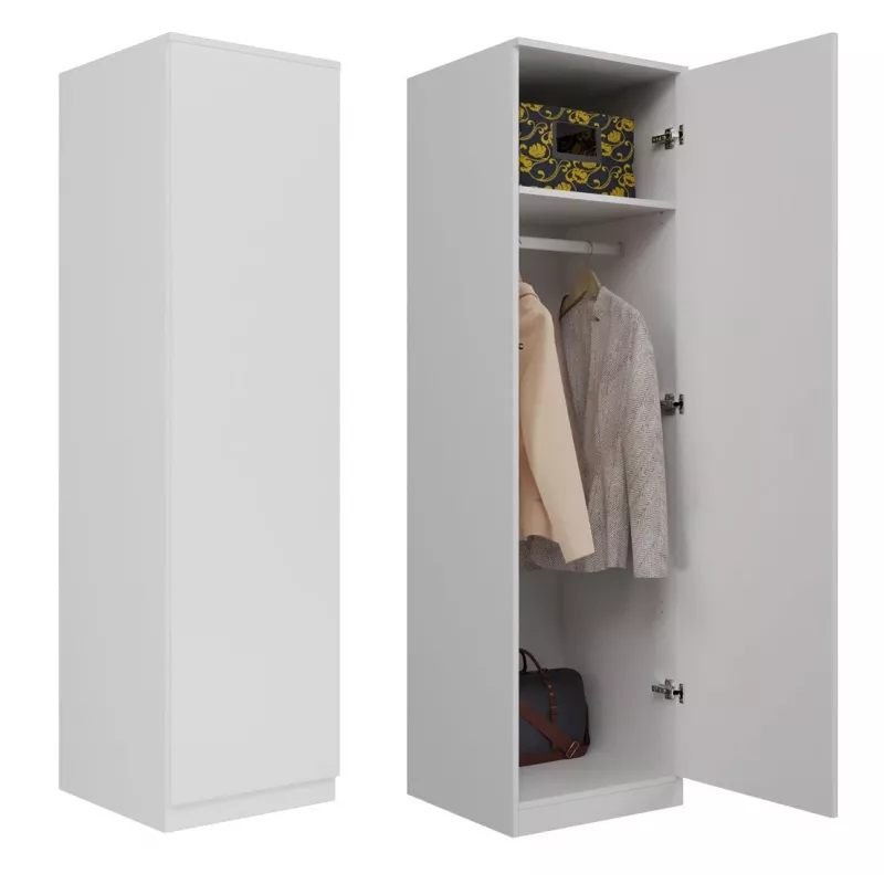 Armário de roupa Top e Shop SD-50 BI com 5 prateleiras, 1 porta, estrutura branca