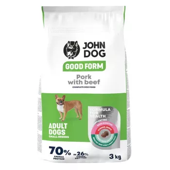 Ração seca para cães John Dog GOOD FORM Raças pequenas Porco e vaca, 3 kg