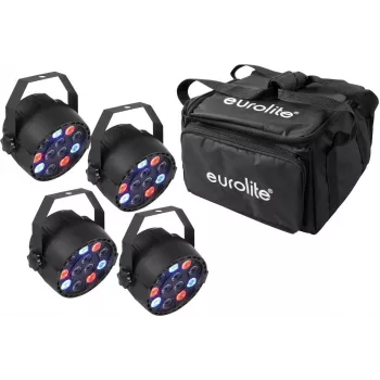 Conjunto de luzes LED PAR EUROLITE 4x LED PARty Spot (modelo 20000539) com softbag