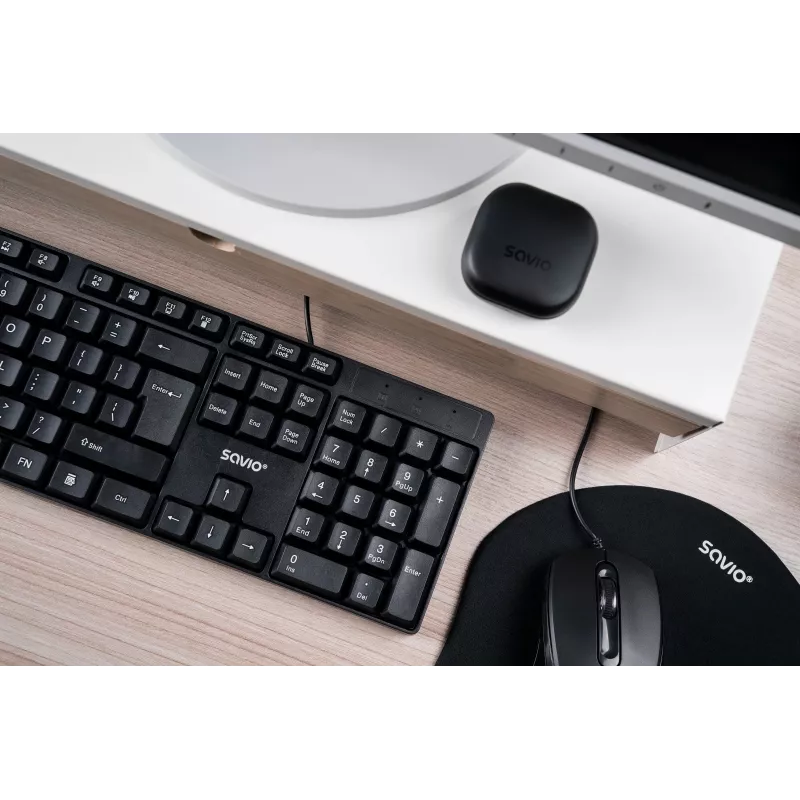 Savio KB-01 teclado Home/Office USB QWERTY US inglês preto