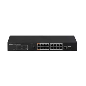 Dahua Technology PFS3117-16ET-135 Switch de rede não gerido L2 Fast Ethernet (10/100) Power over Ethernet (PoE) preto