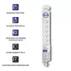 Proteção contra sobretensões Qoltec 50293 branco 8 tomadas AC 230 V