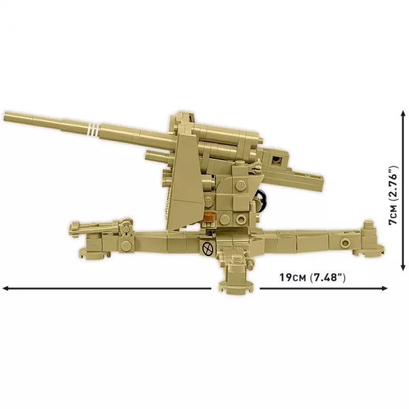 Cobi kit de modelo de blocos de construção 8,8-cm-Flak 18 – 232 peças, escala 1:35