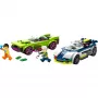Conjunto de brincar LEGO City 60415 Carro de polícia e perseguição de muscle car — 213 peças, 2 minifiguras, idade 6+