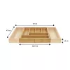 Organizador de gaveta de talheres GreenBlue GB379, bandeja em bambu com compartimentos, superfície natural