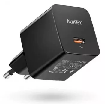Carregador de parede Aukey PA-Y20S 20W USB-C Power Delivery, compacto, uma porta