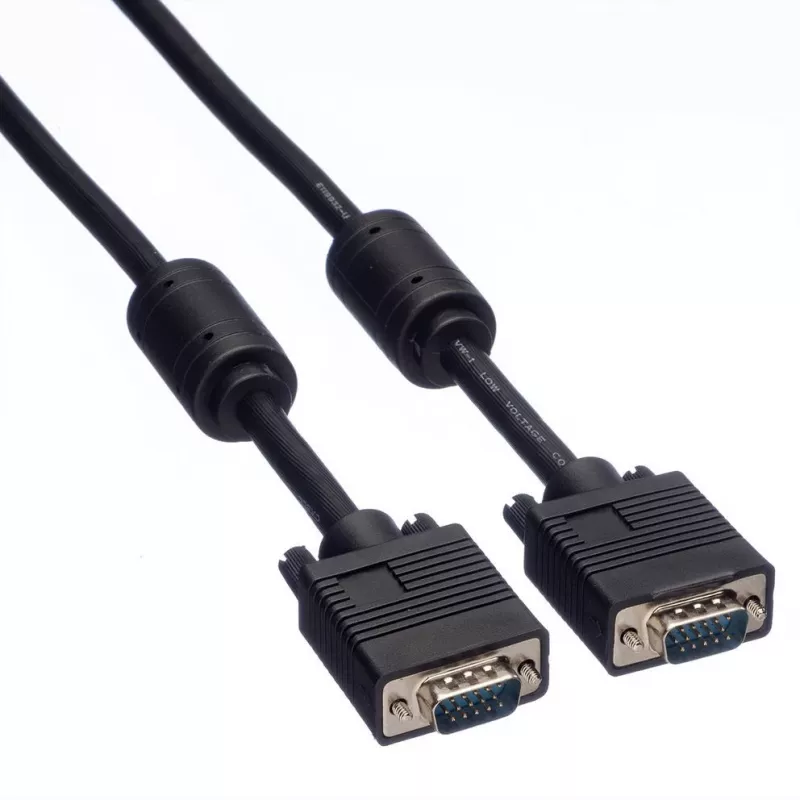 Cabo de monitor ROLINE com núcleo de ferrite+DDC, HD15 ST-ST 3,0m (11.04.5653)