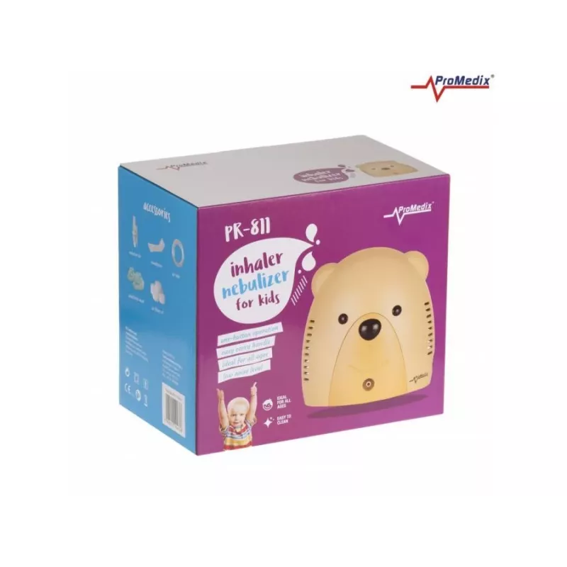 Inalador Promedix para crianças, urso de peluche, conjunto nebulizador, máscaras, filtros, PR-811