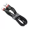 Cabo USB-A para Lightning Baseus Cafule 2.4A QC 3.0, 1 m — preto/vermelho