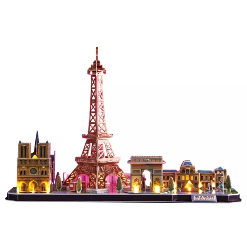 Puzzle 3D CubicFun City Line Paris LED 115 peças