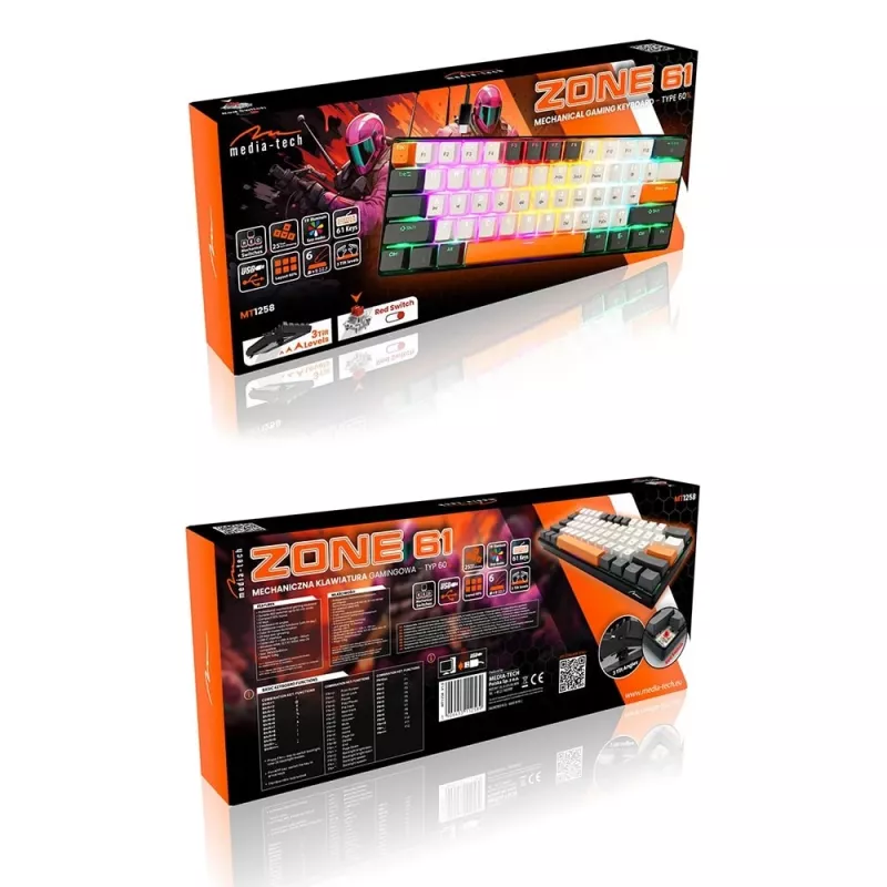 TECLADO MECÂNICO MEDIA-TECH 60% MT1258