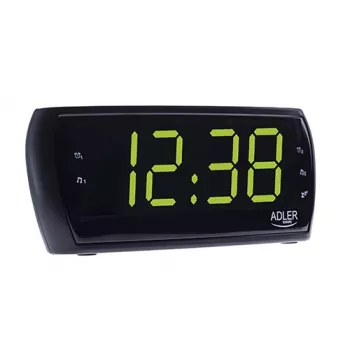 Rádio-despertador Adler AD 1121 — rádio-despertador, sintonizador FM/AM, visor LED, backup a pilhas, preto