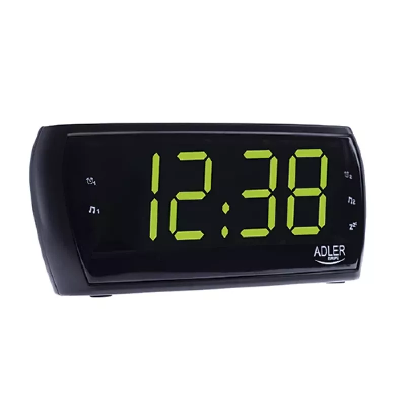 Rádio-despertador Adler AD 1121 — rádio-despertador, sintonizador FM/AM, visor LED, backup a pilhas, preto