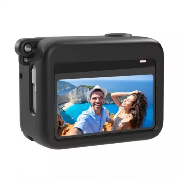 Capa de silicone para estojo de carregamento da Insta360 GO 3 da Puluz (preta) - capa de proteção para estojo de carregamento
