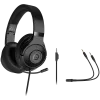 LORGAR Noah 101, headset gaming com microfone, ligação jack 3,5 mm, comprimento do cabo 2 m, design dobrável, almofadas de couro ecológico PU, tamanho: 185*195*80 mm, 0,245 kg, preto