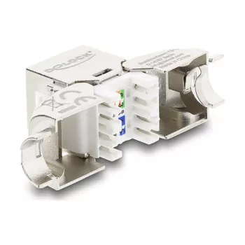 Módulo Keystone RJ45 conector fêmea Cat.6A DELOCK 90798 — ligação LSA