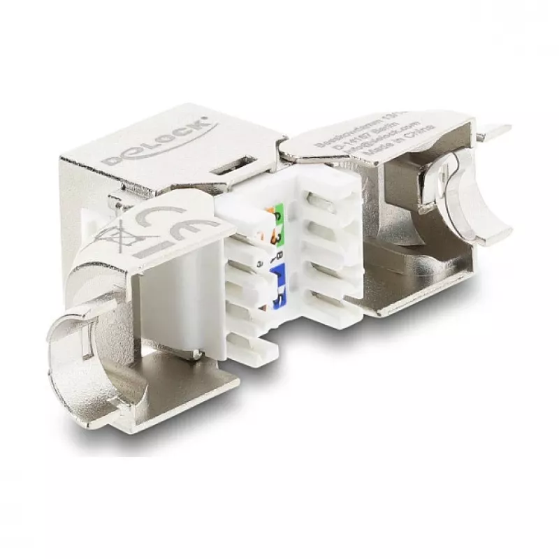 Módulo Keystone RJ45 conector fêmea Cat.6A DELOCK 90798 — ligação LSA