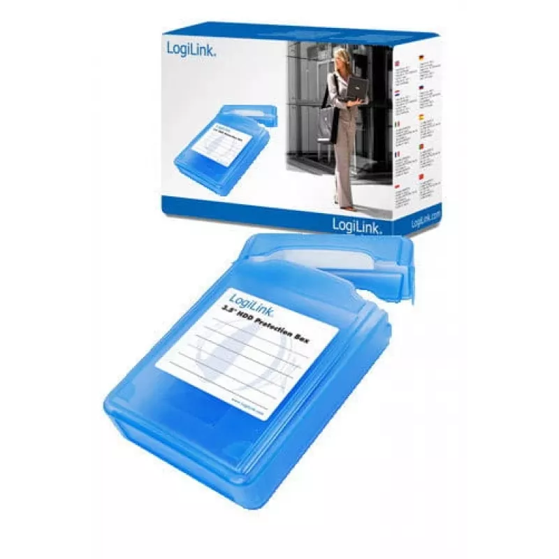 Logilink caixa de proteção para 1 HDD de 3.5 - caixa de proteção para disco rígido - azul (UA0133)