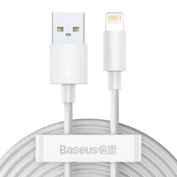 Cabo para telemóvel Baseus TZCALZJ-02 branco 1,5 m USB A Lightning