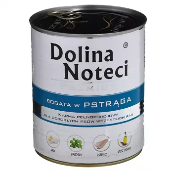Comida húmida para cães Dolina Noteci Truta Adult 800 g — sem cereais, 12% proteína, 6% gordura