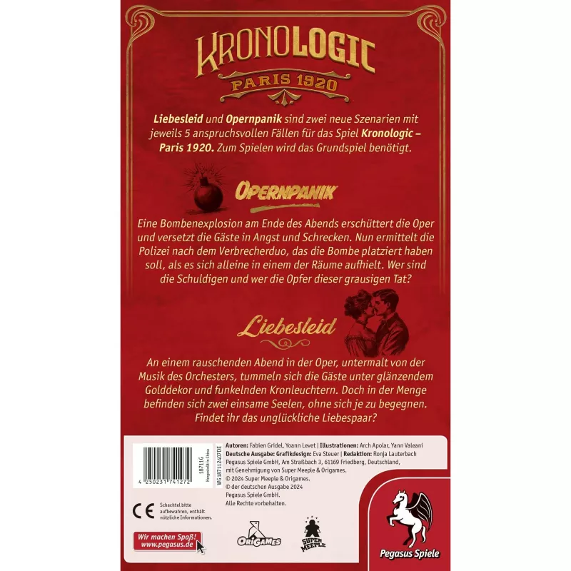 Kronologic - Paris1920: Liebesleid & Opernpanik, expansão de jogo de tabuleiro