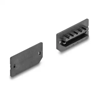 Tampa de proteção contra poeira DeLOCK para conector fêmea USB Type-E Key A ou Key B 10 unidades preta