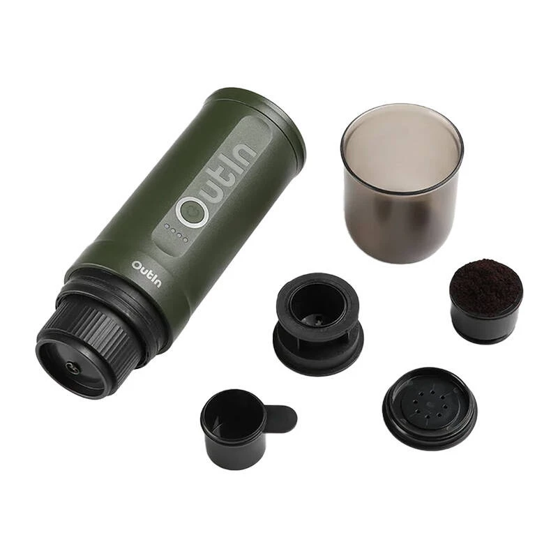Máquina de café OUTIN Outin Nano preto, verde — café moído, 20 bar, bateria 7500 mAh, 0,67 kg