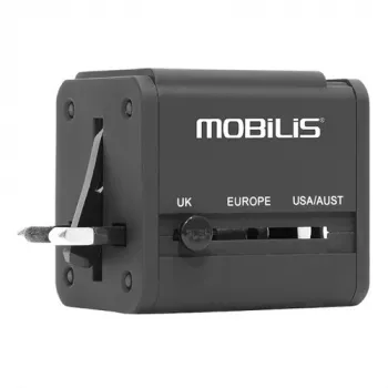 Adaptador de viagem universal 2 USB (100–240 V – 2×0,5 A)
