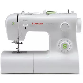 Máquina de costura SINGER Tradition 2273 — semiautomática, 23 pontos, casa de botão em 4 passos, braço livre, branca