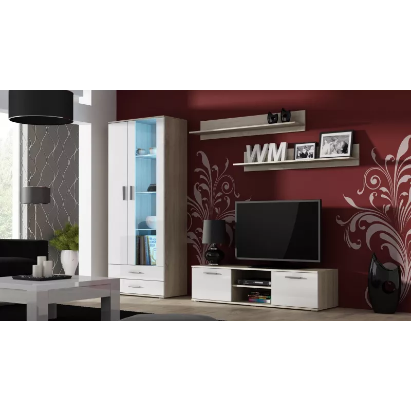 Suporte de TV Cama SOHO 140 carvalho Sonoma/branco brilhante